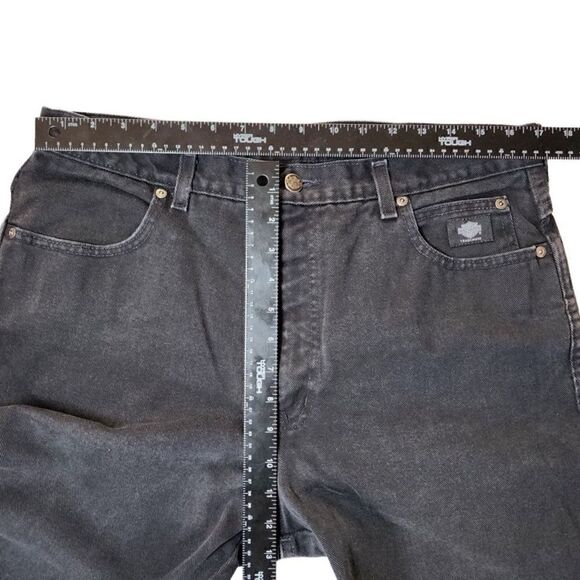 Harley Davidson- Women’s Black Faded Wash Cotton Denim Straight Jeans, Size 16 - Picture 8 of 11